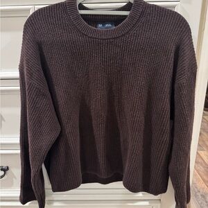 GAP Chocolate Brown Ribbed Crewneck Sweater